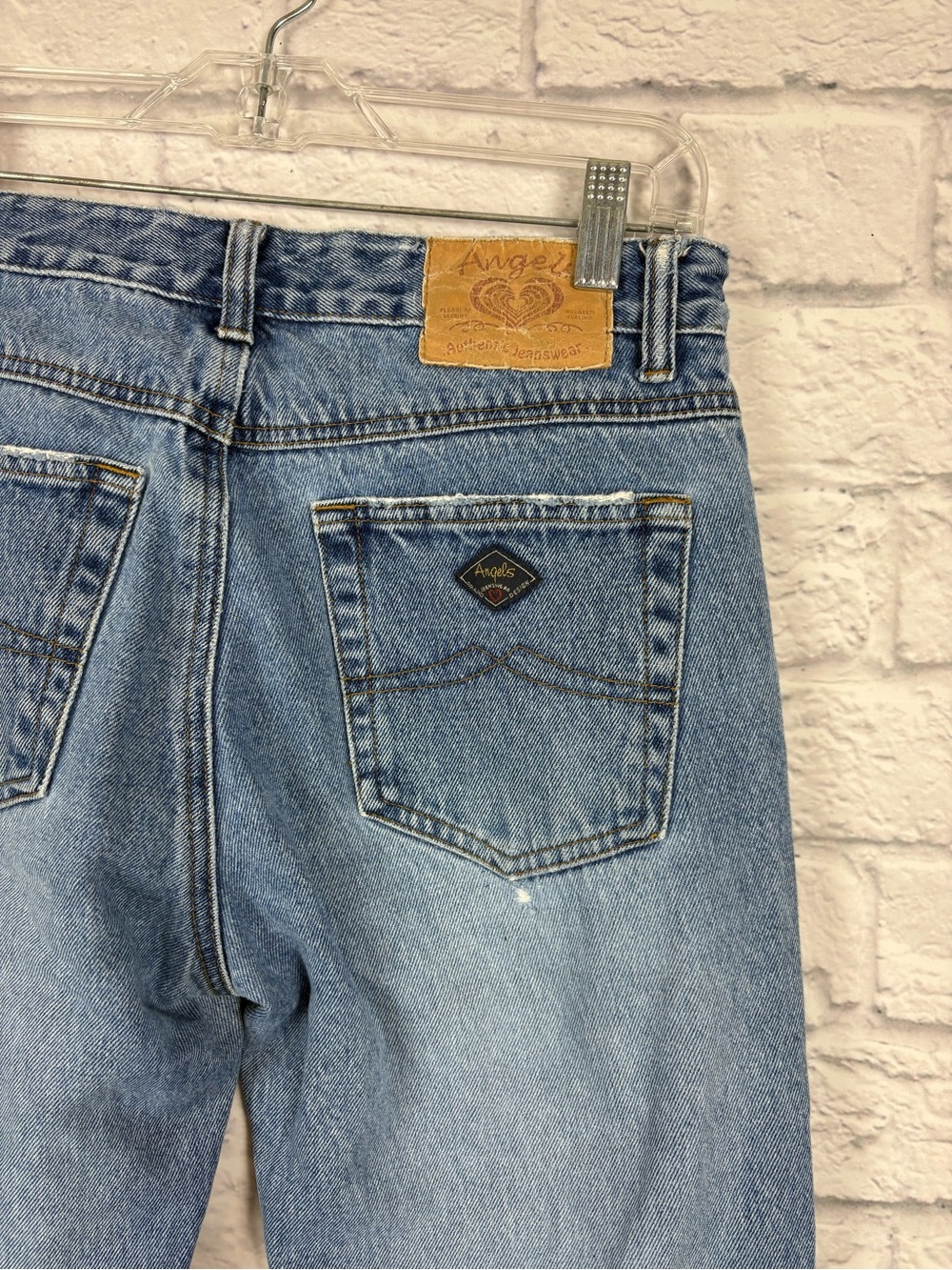 Angels Vintage 2000s Embroidered Flower Flare Leg Jeans Light Wash - Picture 6 of 10